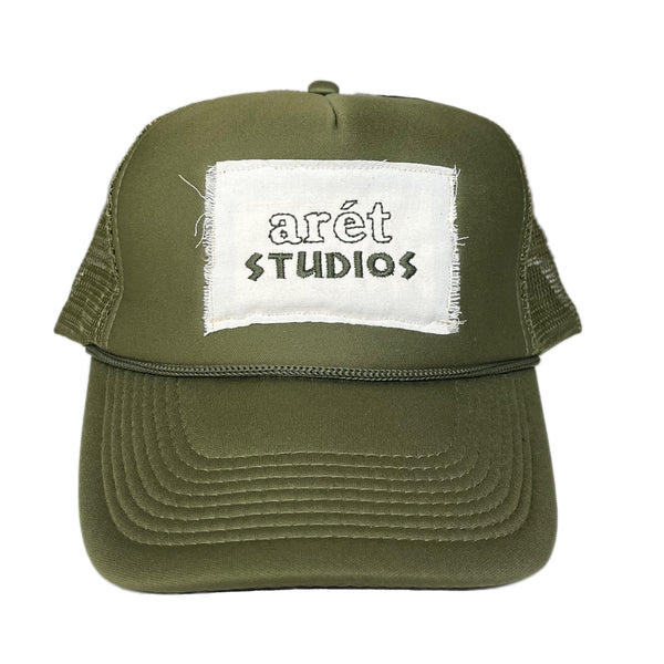 Aret Studios Olive Trucker Hat